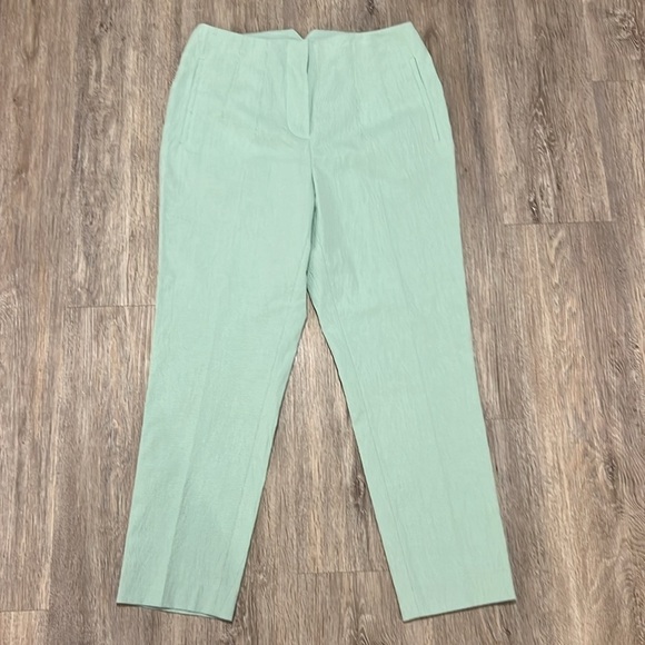 DKNY Green And White Gingham  High Waisted Pants - Picture 2 of 12